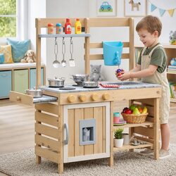 Specifications for Kids Wooden Kitchen Playset 95cm Tall