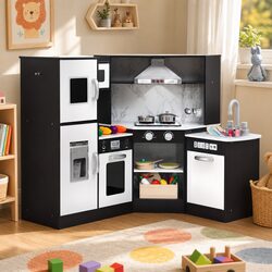 Detailed Kids Wooden Kitchen Playset: 122cm x 59cm x 80cm
