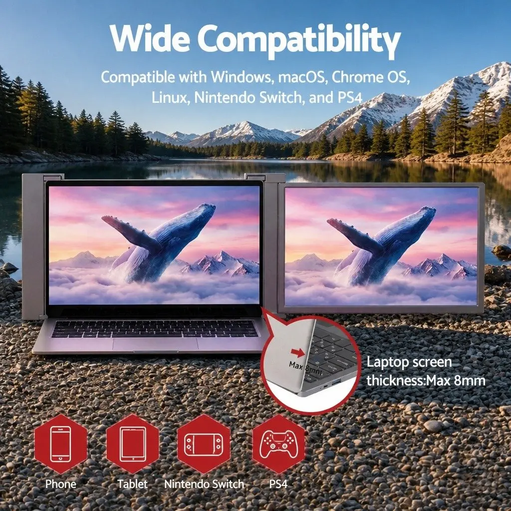 14 Inch Portable Laptop Screen Extender 1080P IPS