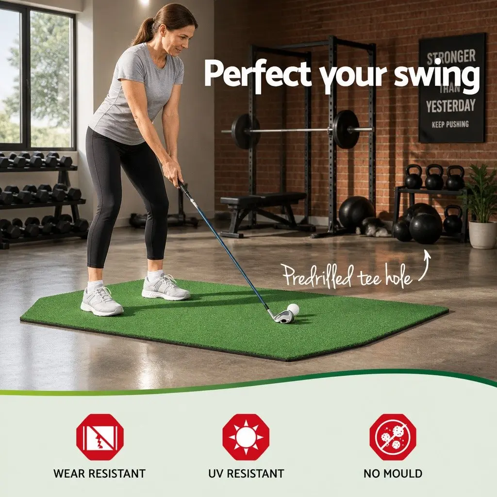 Golf Practice Net 3.5m Training Aid with Driving Mat Target Hitting Indoor
