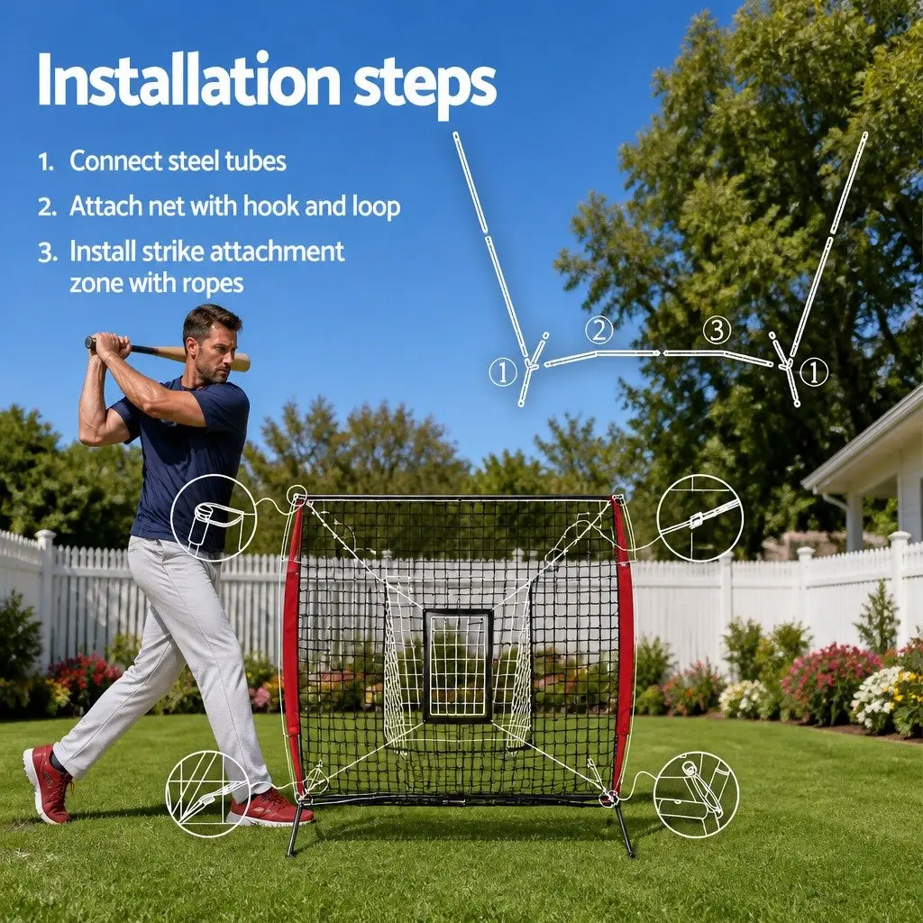 7ft Baseball Softball Training Net Kit