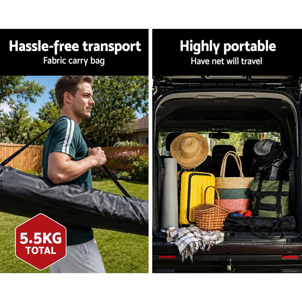 Portable Soccer Rebounder Net 2.1m Football Training Goal with Carry Bag