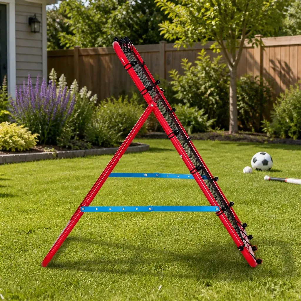 Portable Soccer Rebound Net Training Aid for Indoor and Outdoor Use 100 x 81 x 100 cm Red