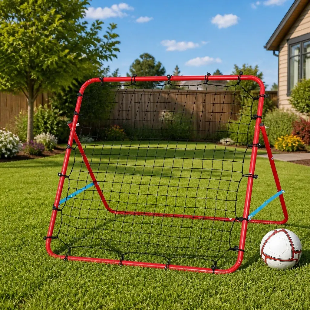 Portable Soccer Rebound Net Training Aid for Indoor and Outdoor Use 100 x 81 x 100 cm Red