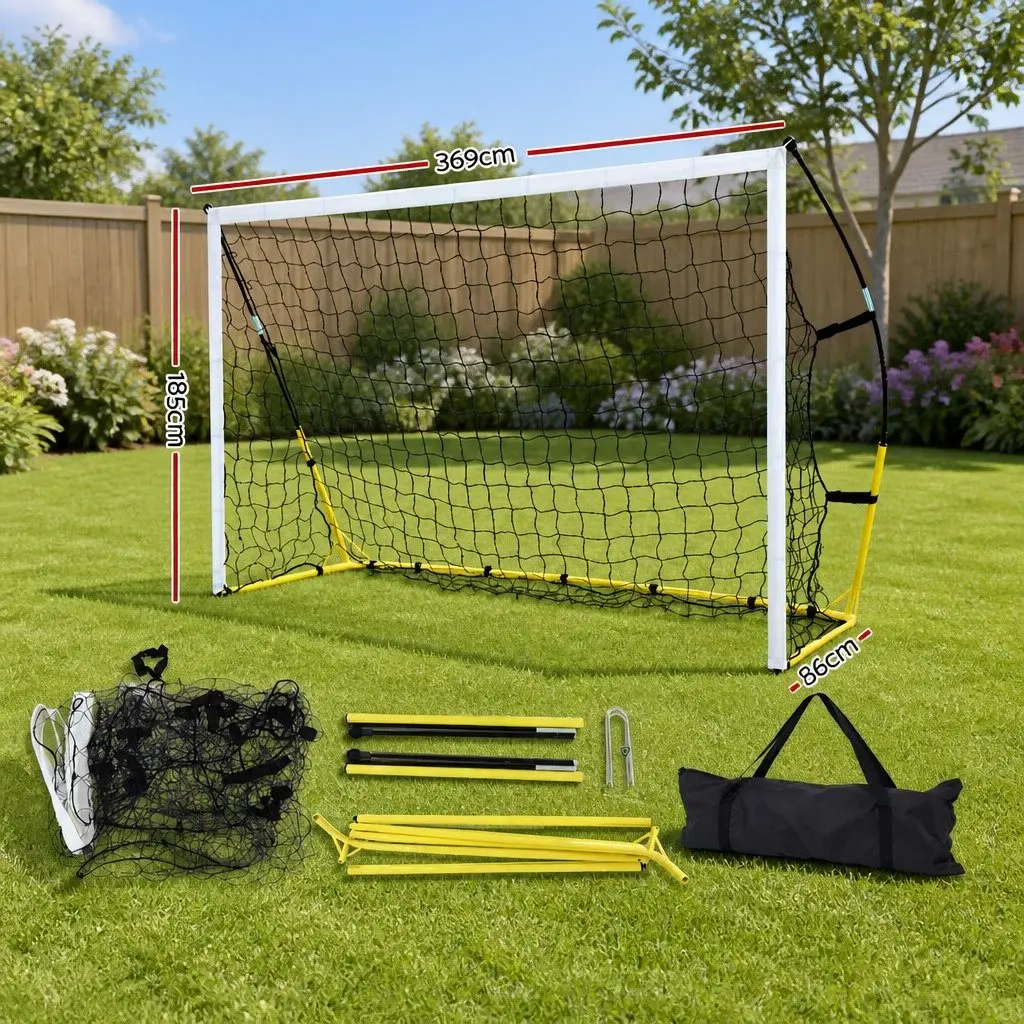 Portable Soccer Goal Net 3.6m Football Training Sports Rebounder Quick Setup