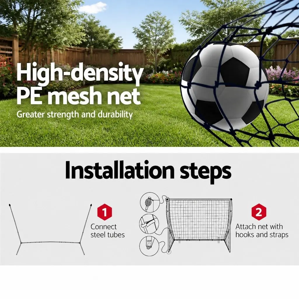 Portable Soccer Goal Net 3.6m Football Training Sports Rebounder Quick Setup
