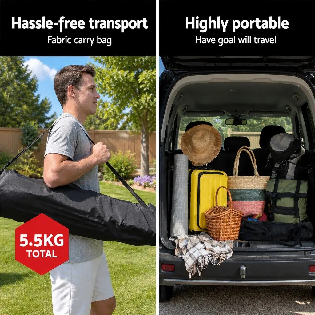 Portable Soccer Goal Net 3.6m Football Training Sports Rebounder Quick Setup