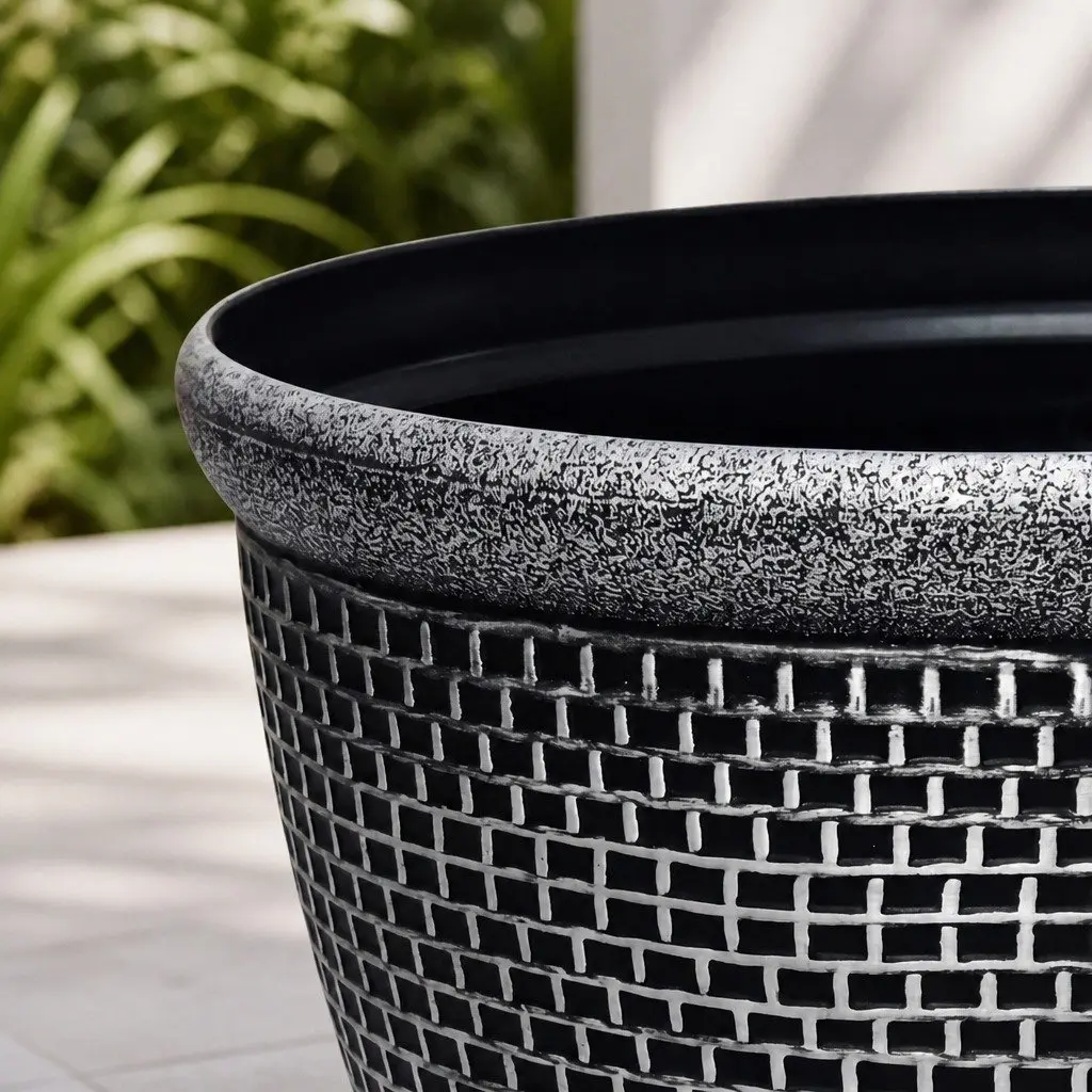 Plastic Plant Pots Outdoor Garden 30cm Set 2 Pcs