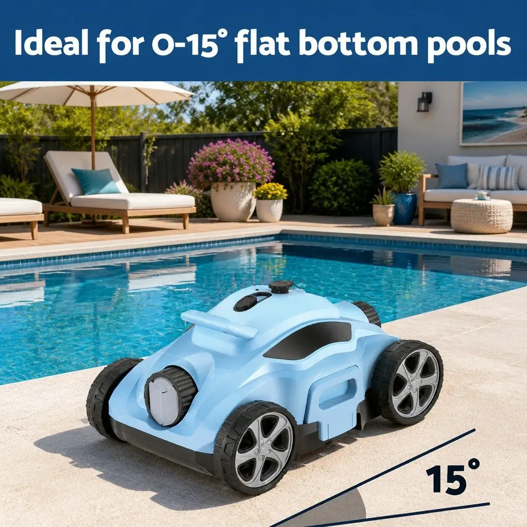 Robotic Pool Cleaner Automatic Cordless for Swimming Pool 42cm x 28.5cm x 23cm