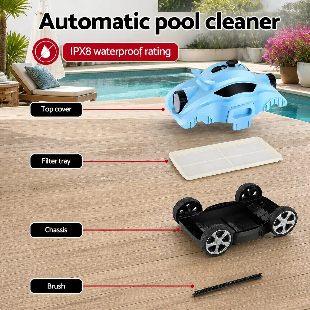 Robotic Pool Cleaner Automatic Cordless for Swimming Pool 42cm x 28.5cm x 23cm