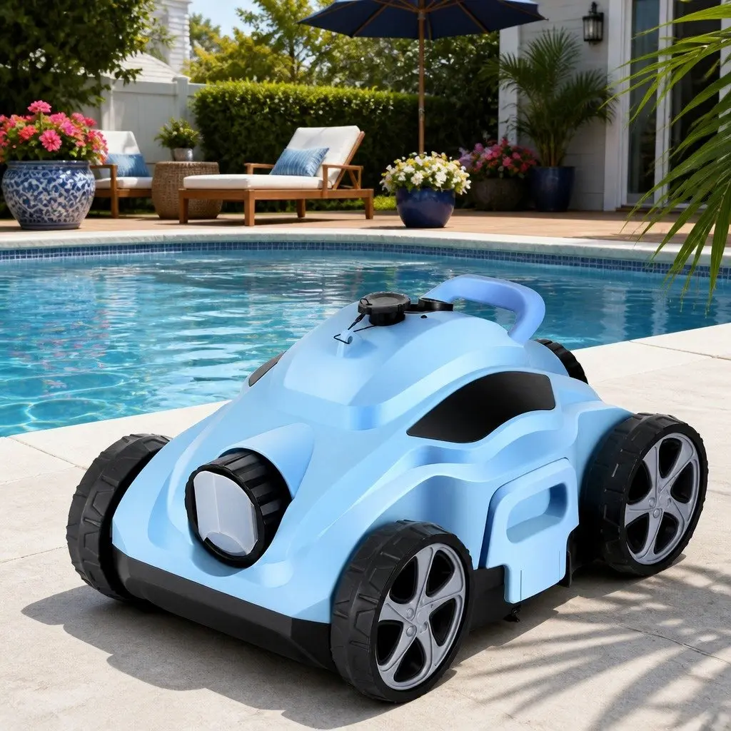 Robotic Pool Cleaner Automatic Cordless for Swimming Pool 42cm x 28.5cm x 23cm