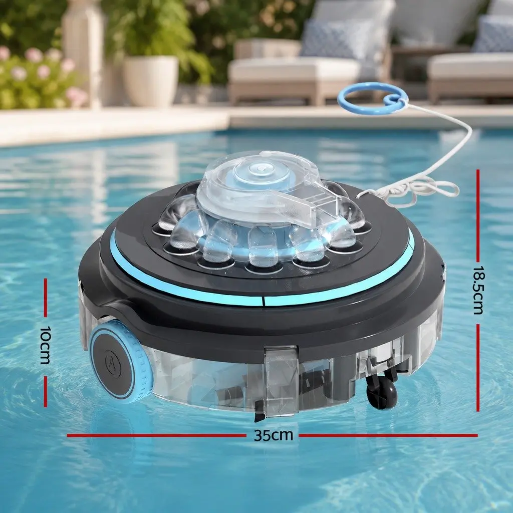 Robotic Pool Cleaner Automatic Vacuum Cordless Grey Swimming Pool Cleaner Robot