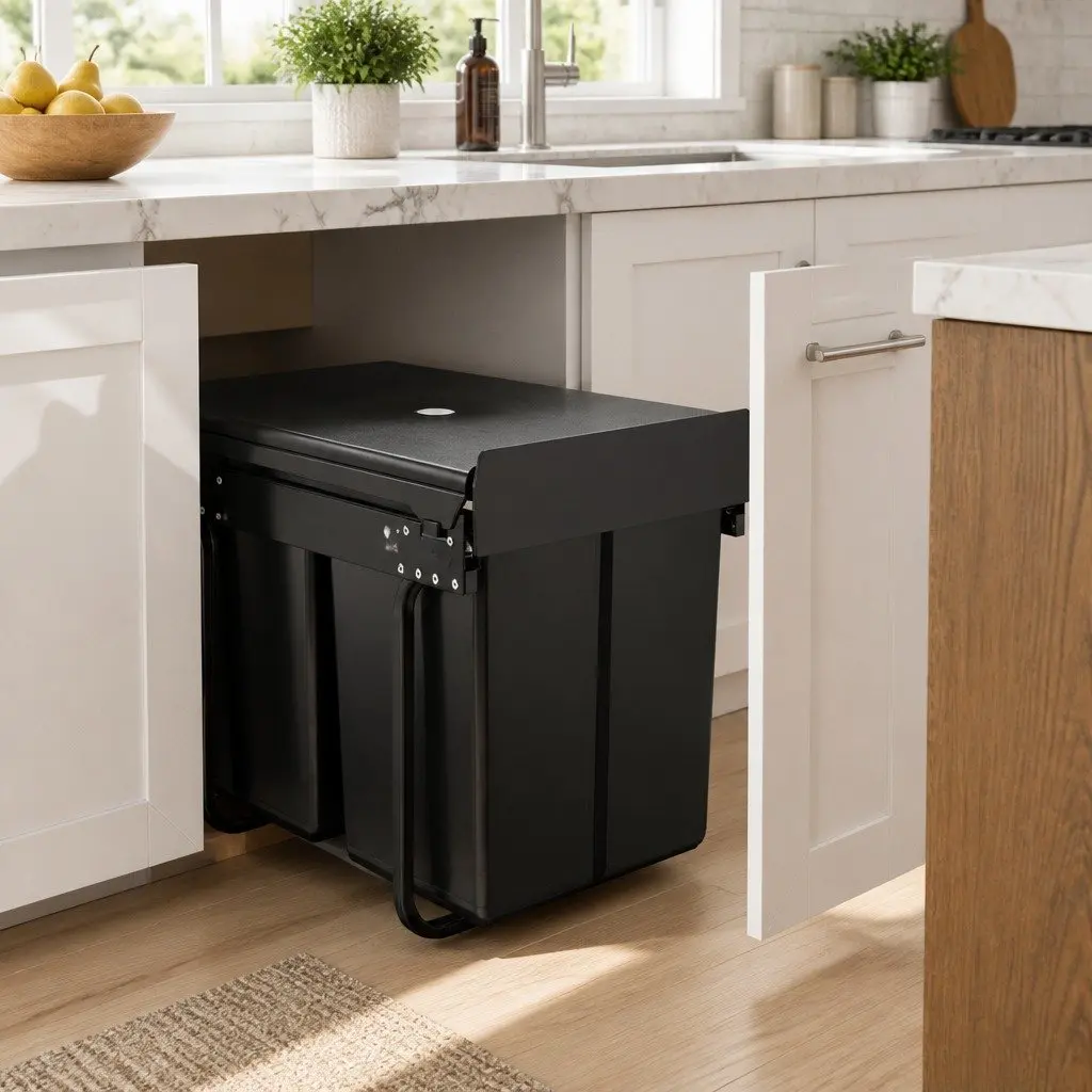 Pull-Out Kitchen Double Basket Bin