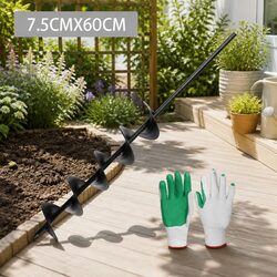 Power Auger Drill Bit Specifications: 75mm x 600mm