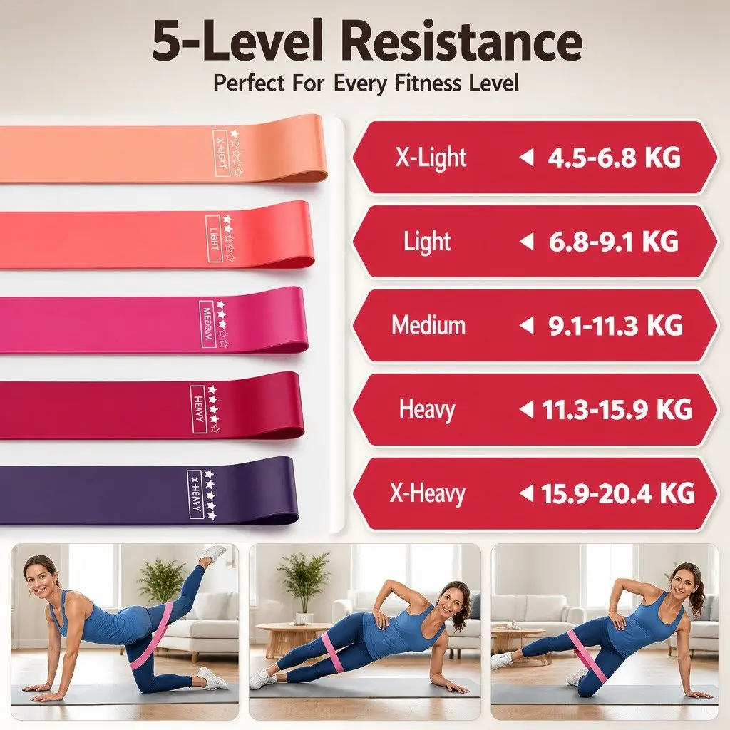 Pilates Ring Set 15 Pieces Home Workout Kit with Yoga Ball Resistance Bands