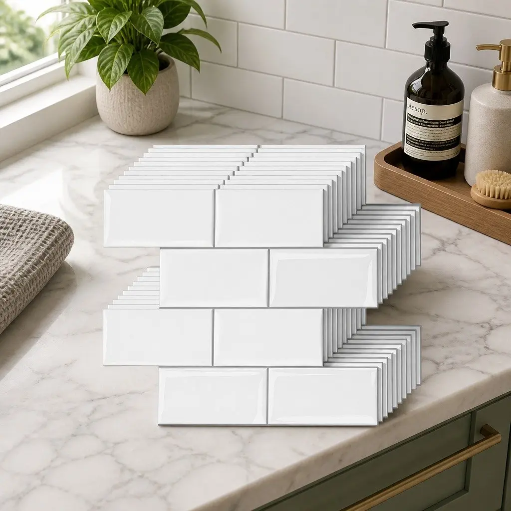 3D Self-Adhesive Subway Tile Backsplash, 10 Sheets