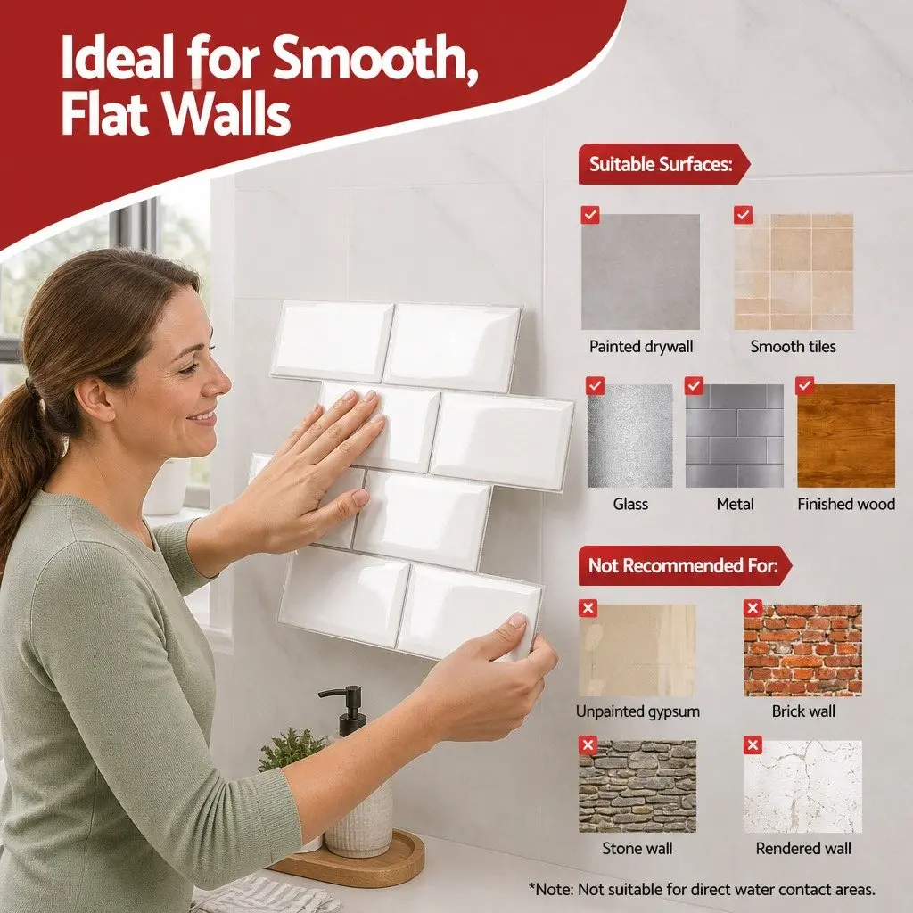 3D Self-Adhesive Subway Tile Backsplash, 10 Sheets
