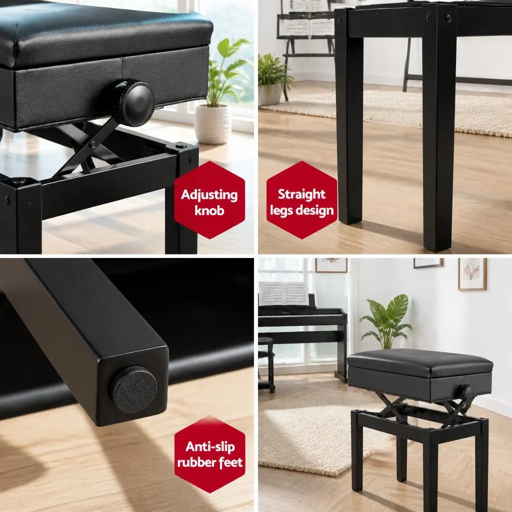Adjustable Wooden Piano Bench