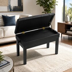 Specifications of Black Piano Bench Stool with Storage
