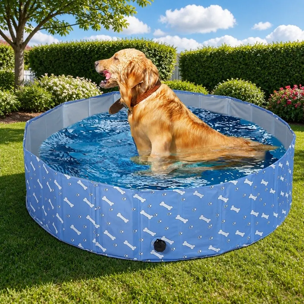Pet Swimming Pool Folding Dog Cat Bathing Washing Portable Indoor Outdoor Large