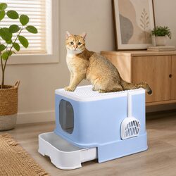 Specifications of Blue Enclosed Cat Litter Box