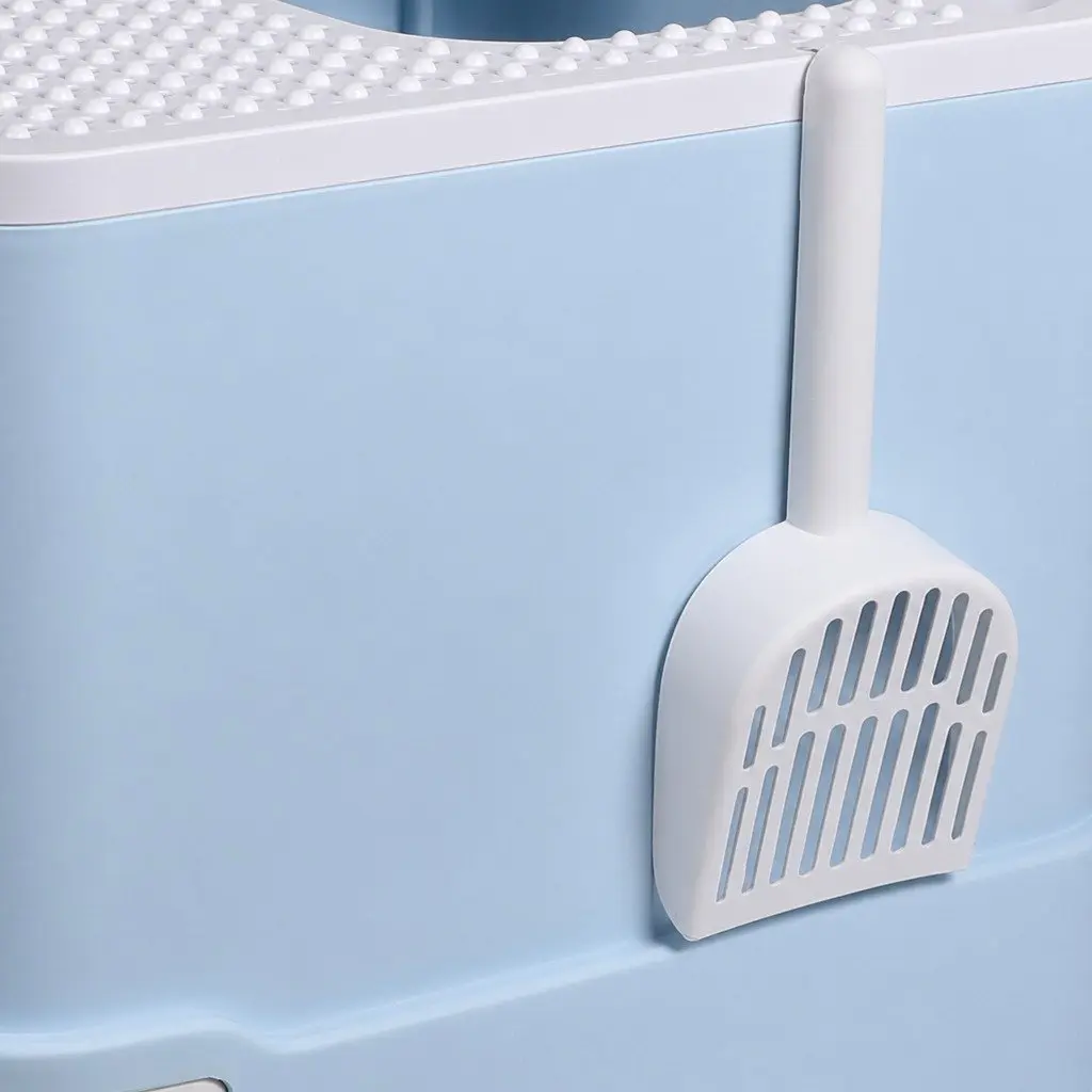 Enclosed Cat Litter Box for Cats Large Blue