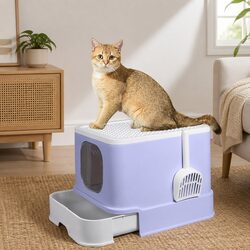 Specifications of Purple Enclosed Cat Litter Box