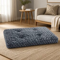Plush Velvet Pet Bed: 57x40cm, Grey Color