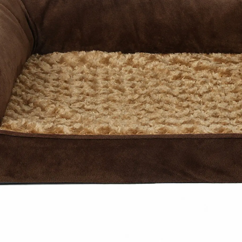 Orthopedic Pet Bed Sofa Dog Cat Memory Foam Removable Washable Cover Brown