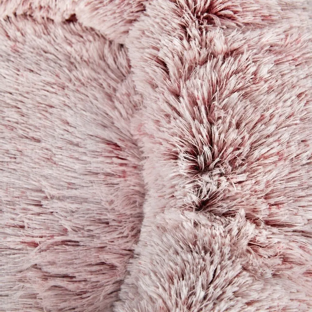 Donut Pet Bed for Cats and Dogs XL Pink Plush