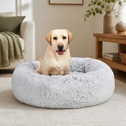 Dog Calming Bed Removable Cover XXL Charcoal Donut-Shape Pet Cushion Washable