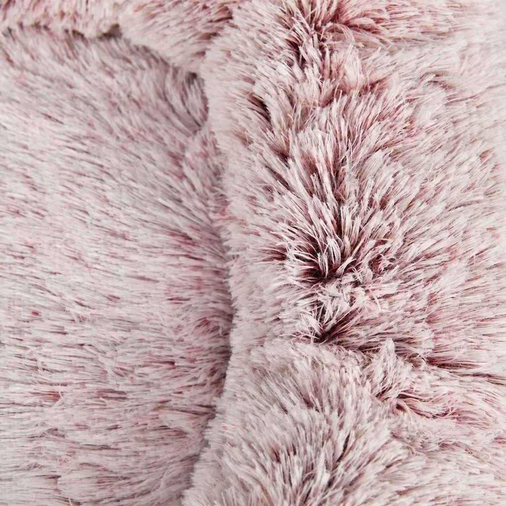 Pet Bed Donut Nest Calming XXL Large Cat Dog Cushion Plush Cozy Sleep Mat Pink