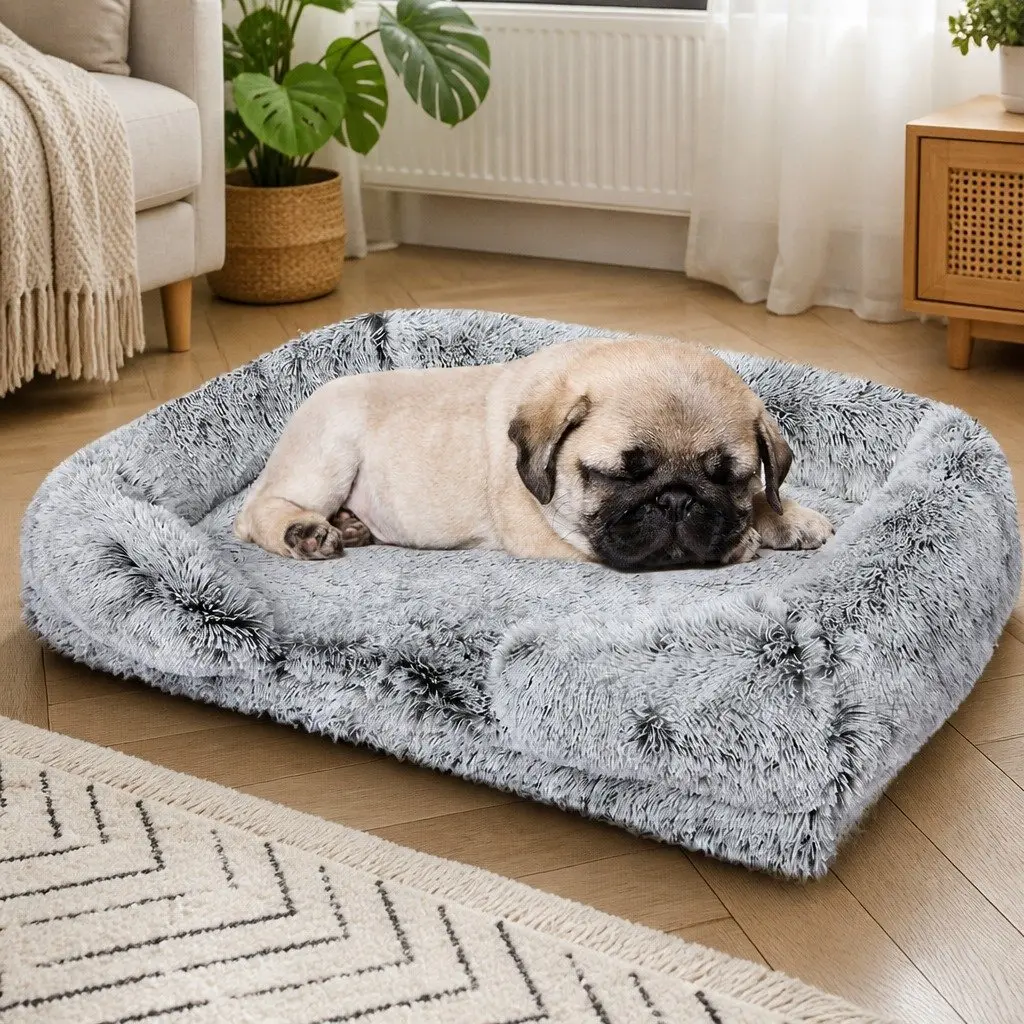 Pet Bed Orthopedic Sofa Dog Beds Small Memory Foam Supportive Bolster Plush