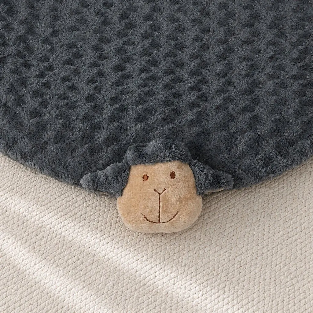 Pet Bed Cat Dog Calming Cushion Medium Squeaky Toy Plush Charcoal Grey