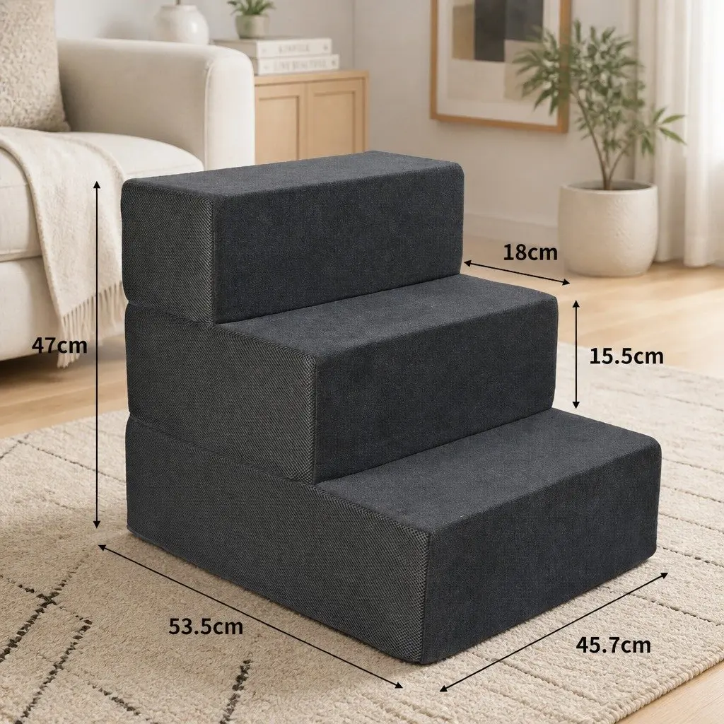 Pet Stairs Dog Ramps Multi-Steps Adjustable Height Climb Helper Anti-Slip