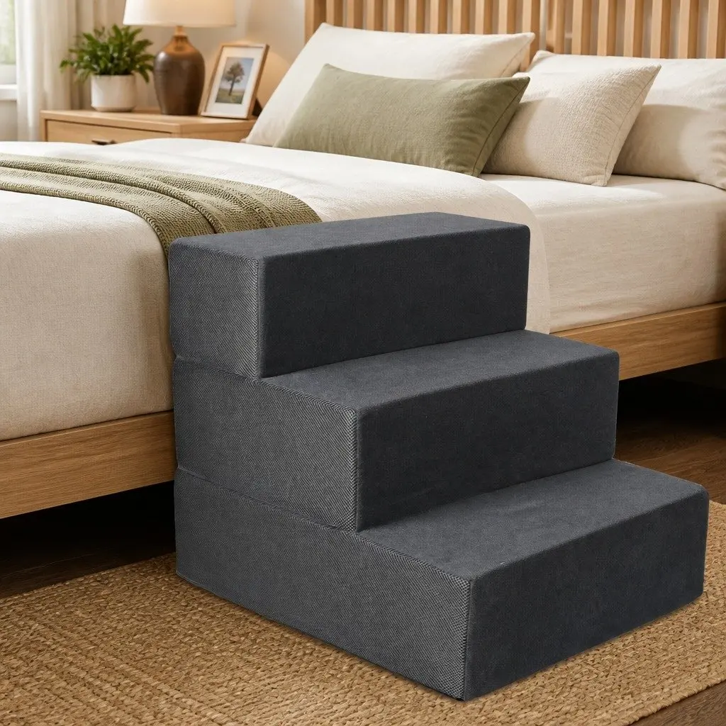 Pet Stairs Dog Ramps Multi-Steps Adjustable Height Climb Helper Anti-Slip
