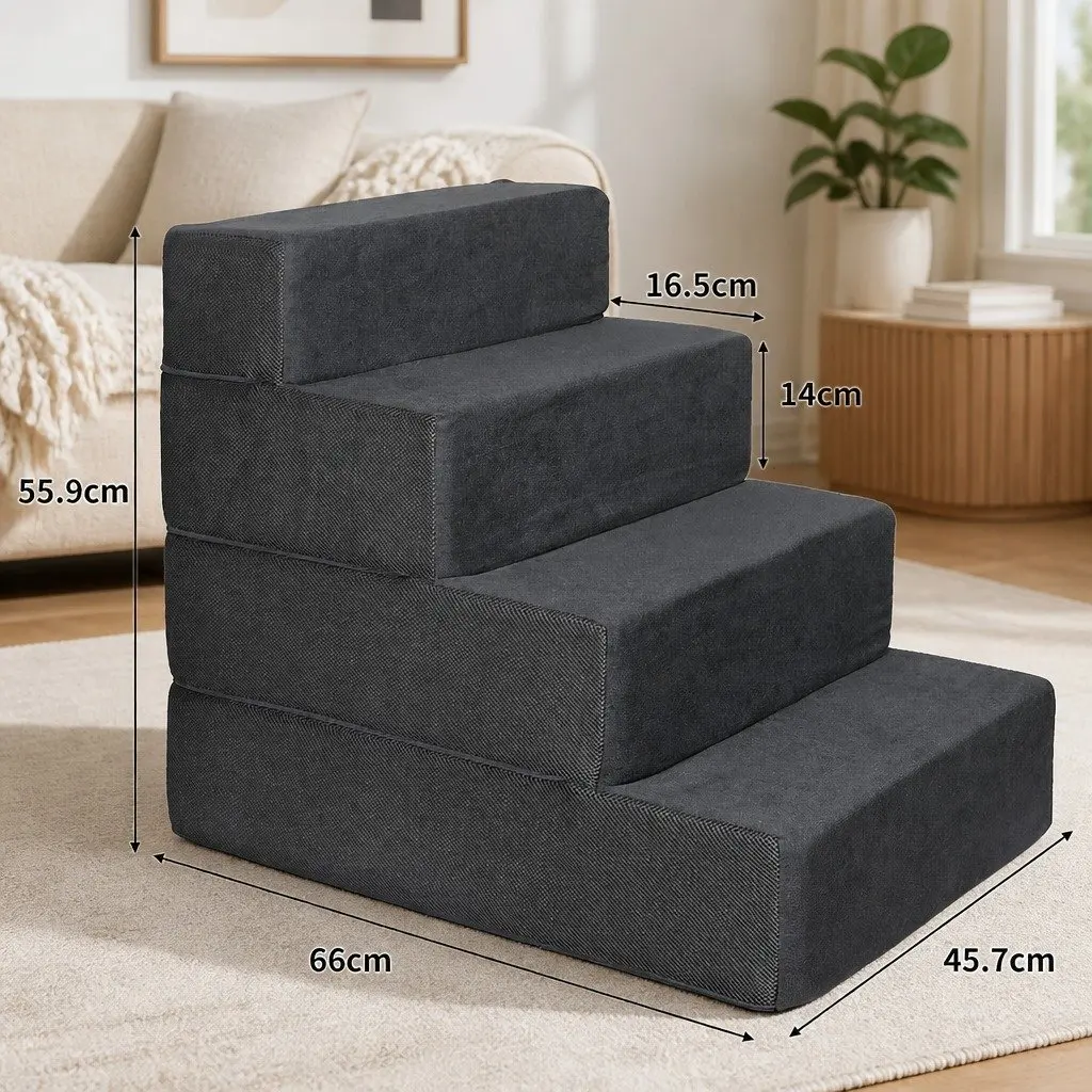 Pet Stairs Ramp with Adjustable Heights & Durable Materials