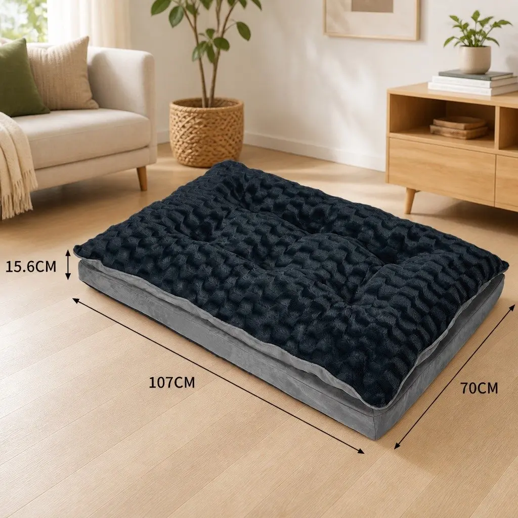 Pet Bed Large Calming Mattress Memory Foam Plush Soft Comfortable Dog Cat Rest