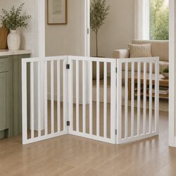 Wooden Foldable Pet Gate - 139cm W x 60.5cm H Dimensions