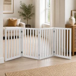 Wooden Pet Gate: 185cm Folding Barrier for Pets
