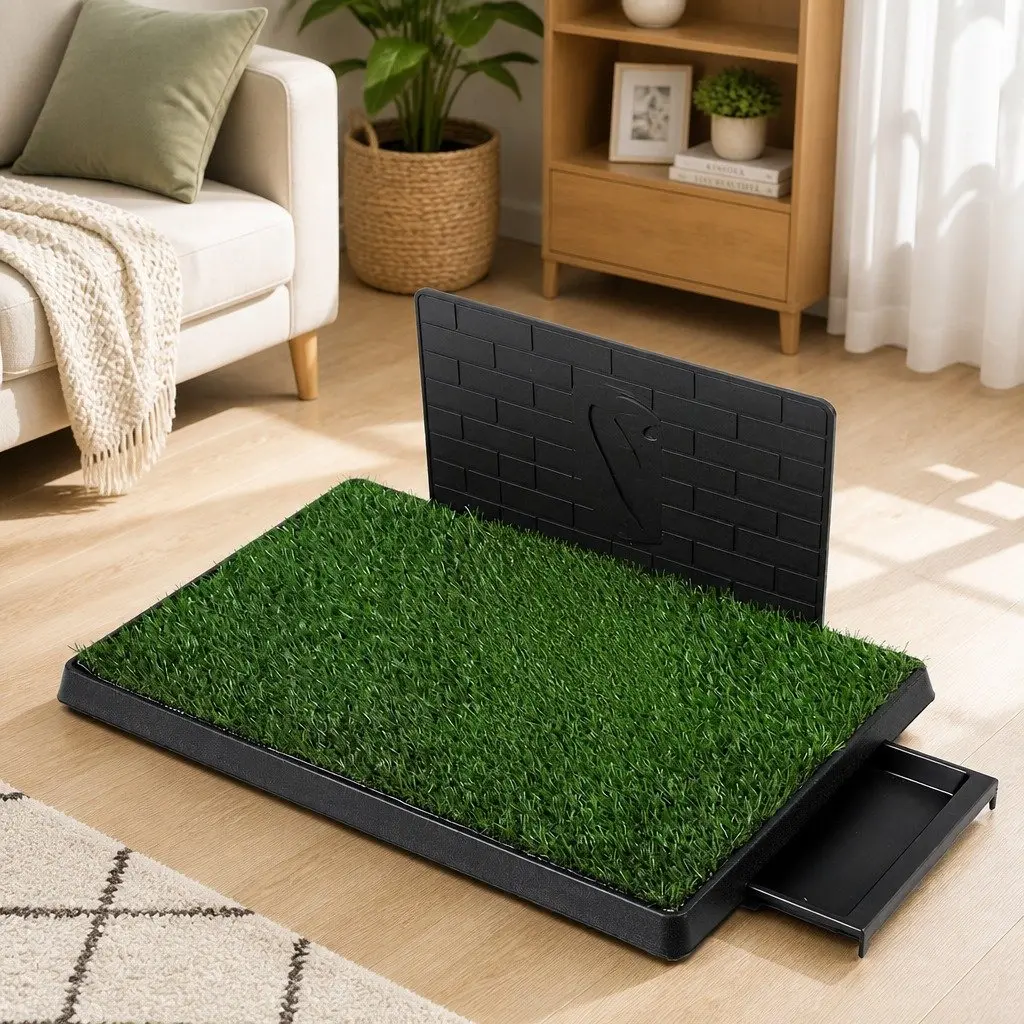 Indoor Dog Pet Grass Potty Training Toilet Large Artificial Turf Mat Tray