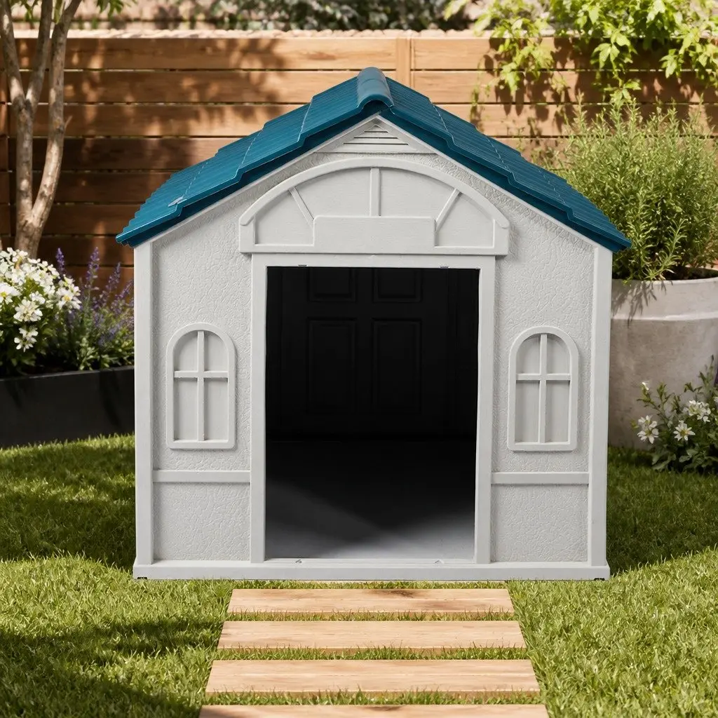 Dog Kennel Indoor Outdoor Large Blue Waterproof Ventilation