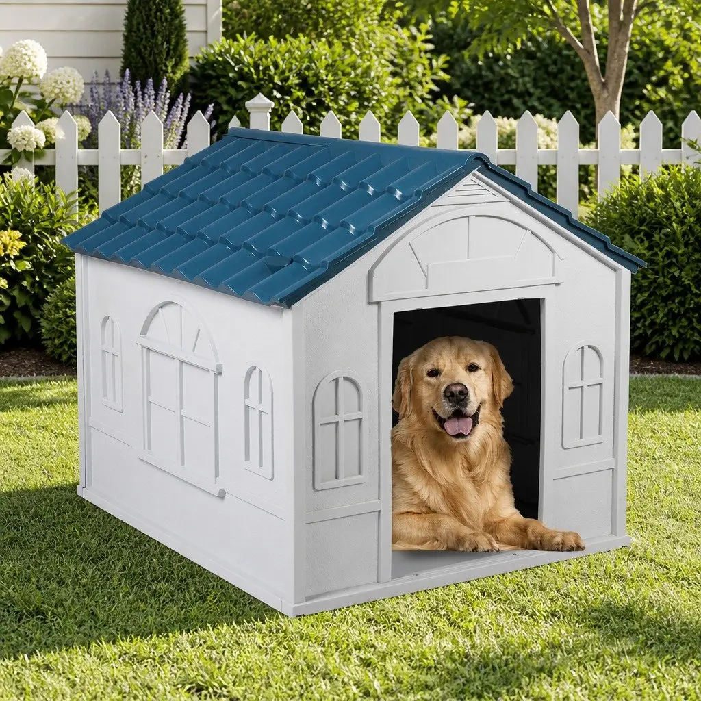 Dog Kennel Indoor Outdoor Large Blue Waterproof Ventilation