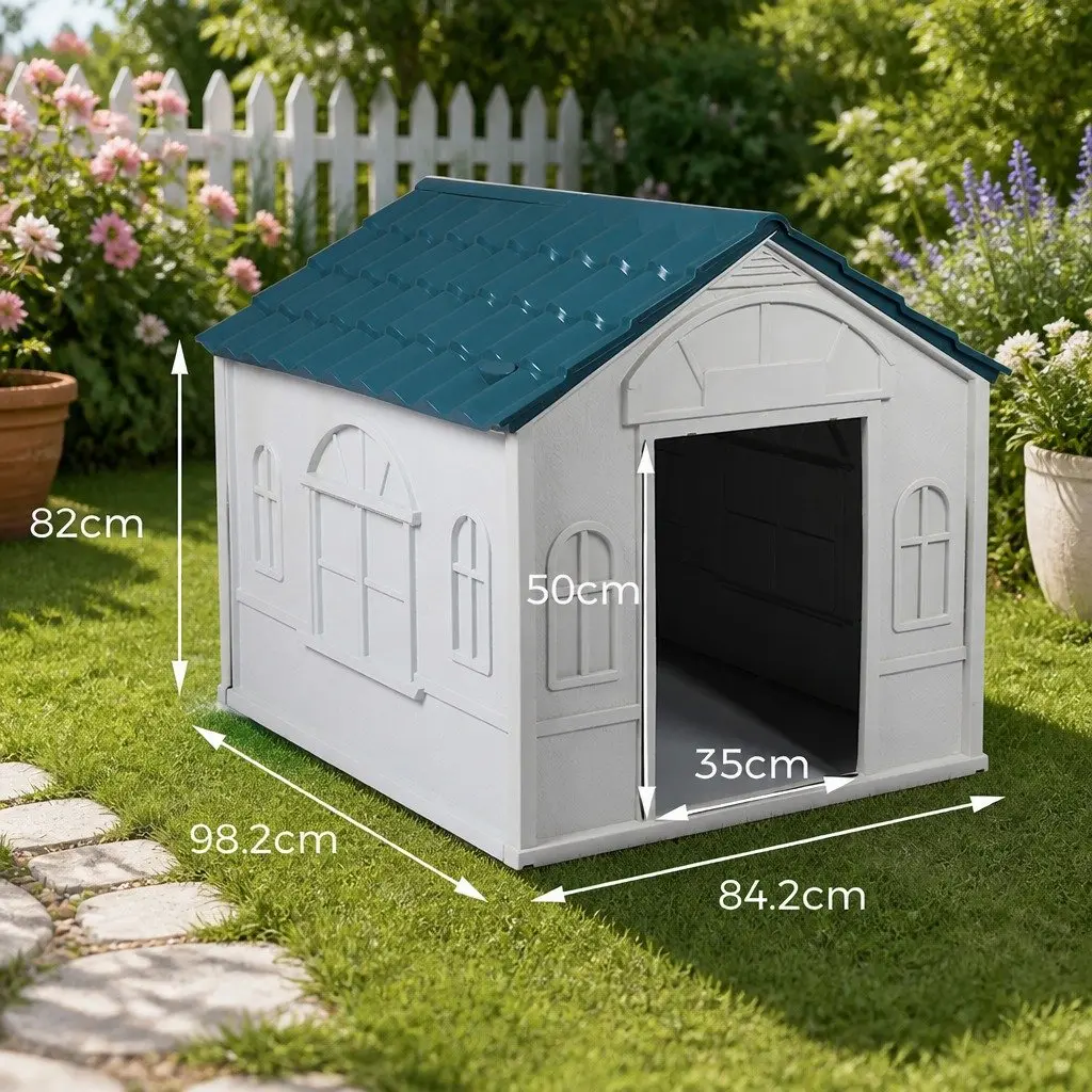 XL Dog House for Outdoor Indoor Use Waterproof Plastic Shelter