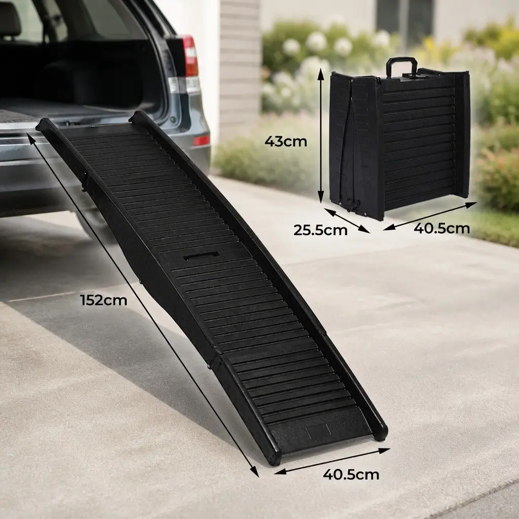 Foldable Pet Ramp Dog Car SUV Travel Stair Lightweight Non-Slip Safety Latch