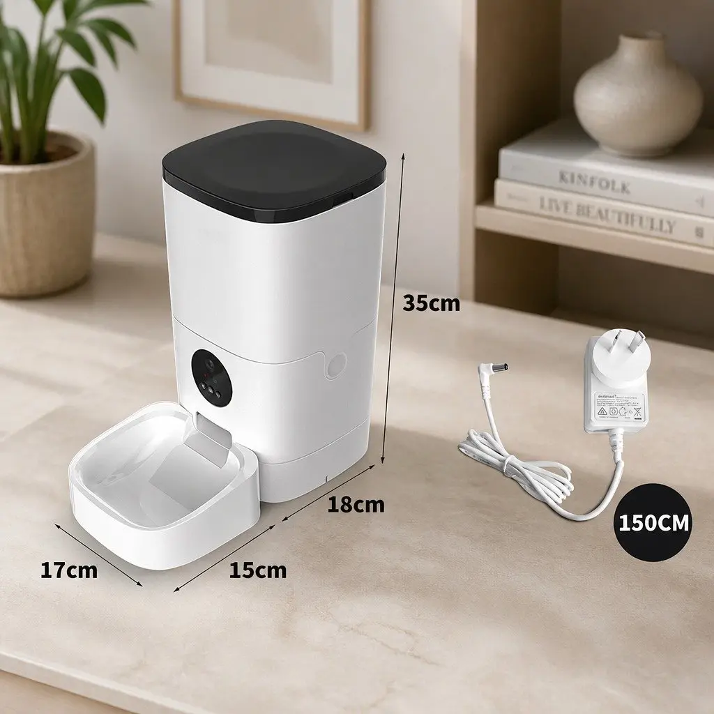 Smart Pet Automatic Feeder 6L Camera Video Feed Monitor Two-Way Audio WiFi App