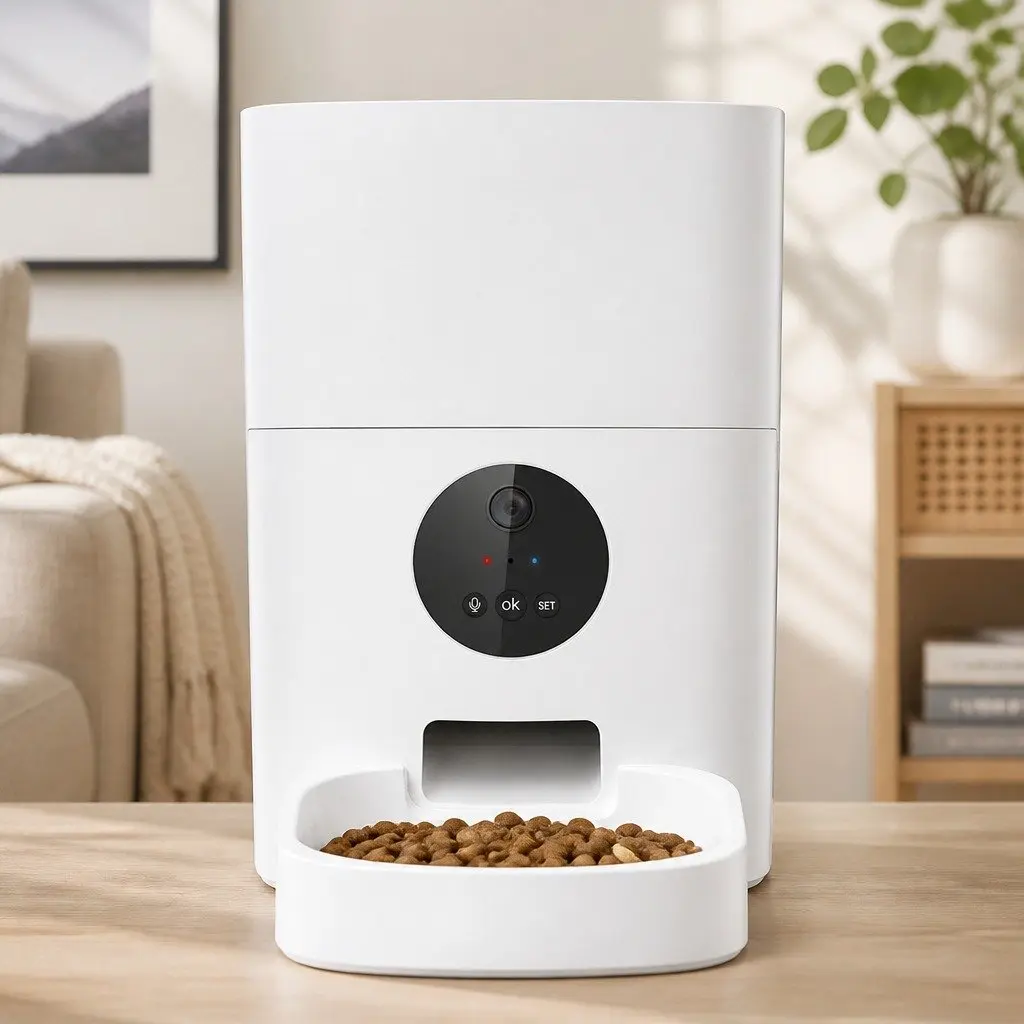 Smart Pet Automatic Feeder 6L Camera Video Feed Monitor Two-Way Audio WiFi App