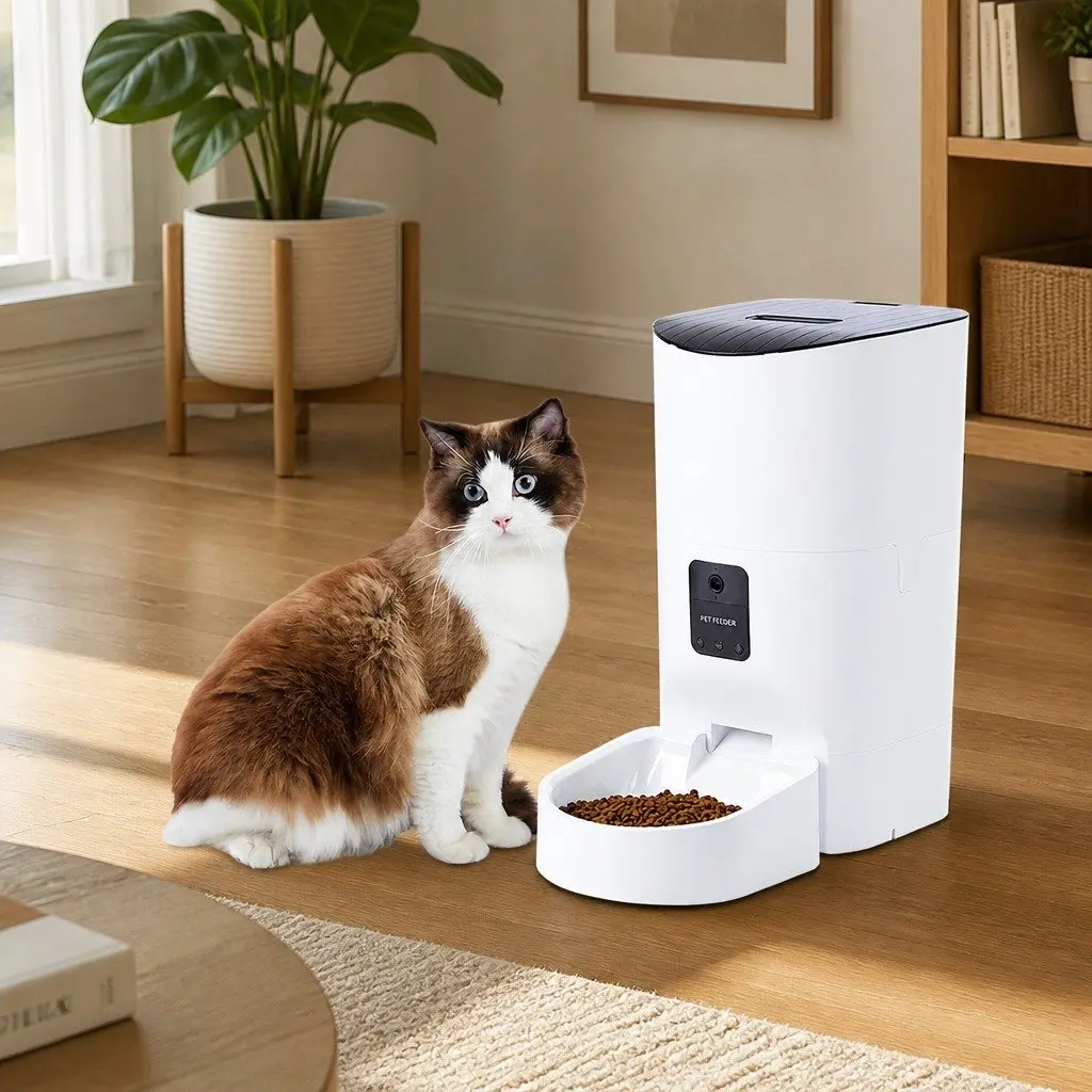 Smart Pet Automatic Feeder 6L Camera Video Feed Monitor Two-Way Audio WiFi App