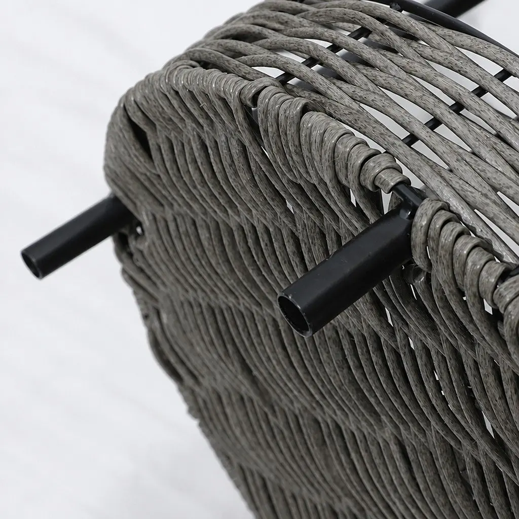 Elevated Rattan Pet Bed Raised Cat House with Soft Cushion Indoor Furniture