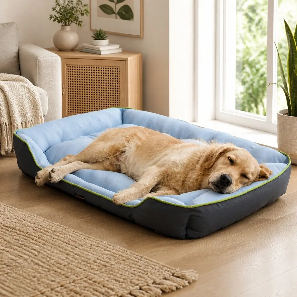 Pet Cooling Bed Sofa Mat Bolster Large Dog Cat Sleep Nest Machine Washable